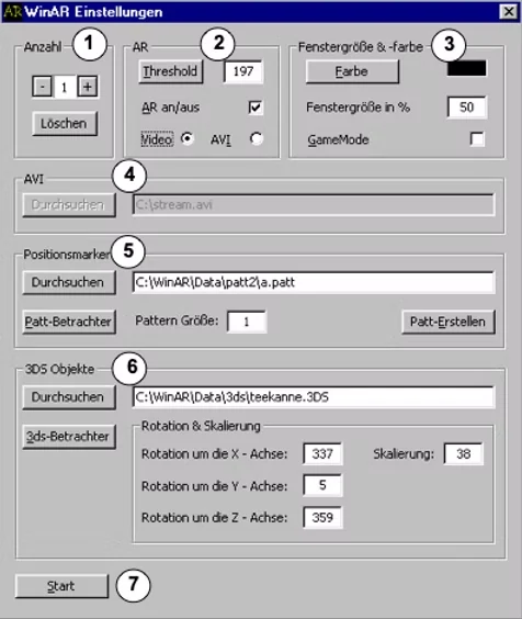 ARToolKit settings